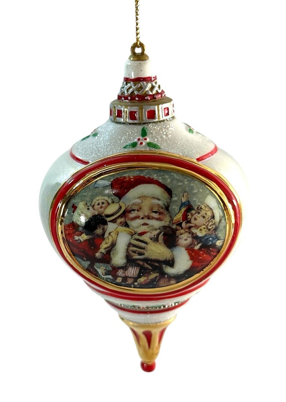Bradford Editions 1999 Santa Millennial Heirloom Porcelain Christmas Ornament